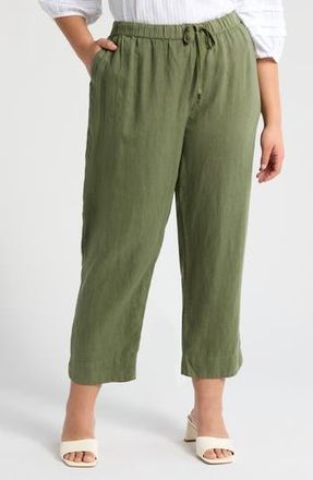 Caslon Tapered Linen Pants in Green Bronze at Nordstrom Rack, Size 2 X