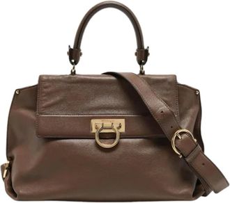 Ferragamo Pre-owned Handbags, female, Brown, Size: ONE SIZE Pre-owned Leather handbags