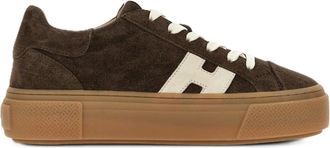 Hogan Brown Suede Gum-Sole Low-Top Sneakers