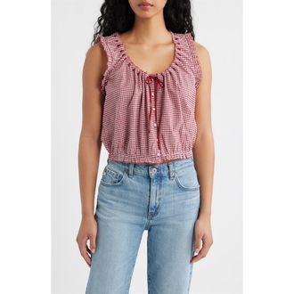 D&ocirc;en Traveler Organic Cotton Gingham Top in Mulberry La Maddalena Gingham at Nordstrom, Size X-Large