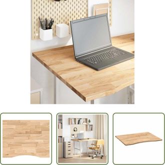 vidaXL Piano in rovere - Piano Scrivania 100x80x2,5 cm Rovere Massello Non Trattato