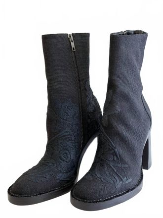 Ann Demeulemeester Womens Embroidered Boots In Black