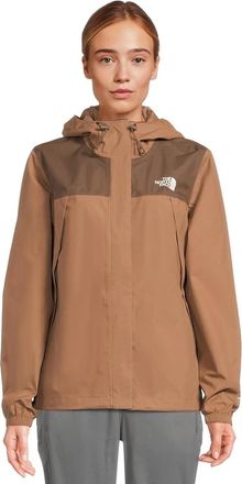 The North Face Antora Rain Jacket Womens Smokey Brown Full Zip Hooded GBO2563