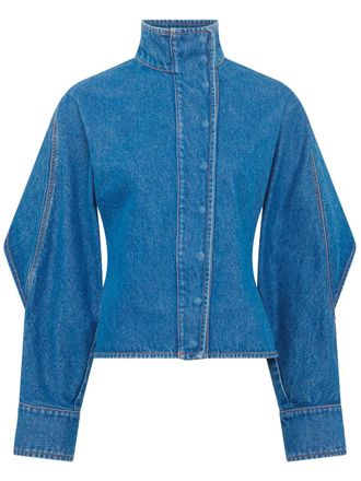 Marine Serre Moon Laser Blue Wash Denim ls Shirt Wsi033acden0002