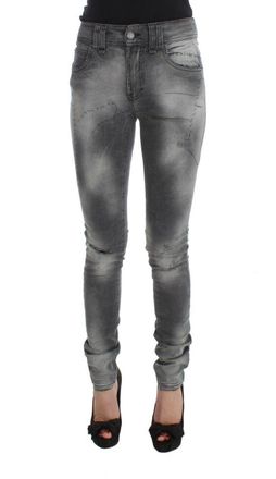 John Galliano Wash Cotton Blend Slim Fit blue Jeans Womens Pants