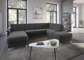 Sit&more Wohnlandschaft »Palmera U-Form, B: 308 cm« optional Bettfunktion & Bettkasten, Federkern