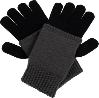 Maison Margiela Accessoires, unisex, Zwart, S, Wol, Two-Tone Gebreide Handschoenen