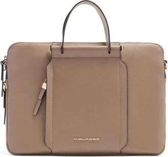 Piquadro Uitbreidbare Leren Werktas voor 14 Laptop - Dames - Laptoptassen - Bruin - ONE Size - Leer - Tassen