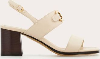 Ferragamo Womens Gancini Ornament Sandal In White