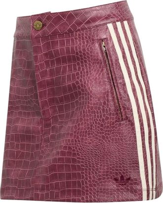 adidas (WMNS) adidas Pleather Mini Skirt Asia Sizing Maroon KD8785