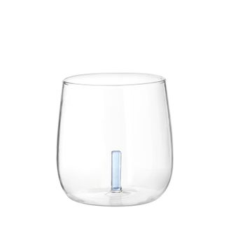 KASANOVA Bicchiere acqua lettera I azzurra in vetro borosilicato, da 380 ml