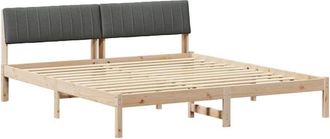 vidaXL Estructura De Cama Negro Y Gris Oscuro 180 X 200 Cm Vidaxl