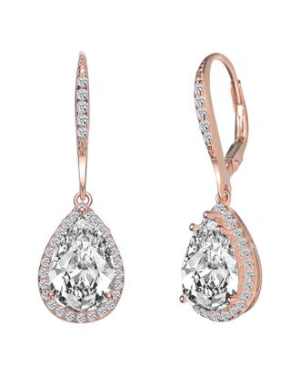 Genevive Silver Cz Pear Drop Earring