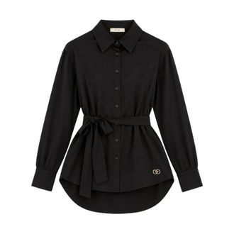 Yes-Zee Shirt met riem - Dames - Overhemden - Zwart - L - Overhemden
