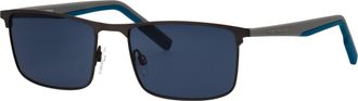 Tom Tailor Sonnenbrille TOM TAILOR Modell 677000, Herren, grau, schwarz, blau, matt, Sonnenbrillen Sonnenbrille, Form Karree/Eckig, Logoschriftzug auf B&uuml;gel, Kom