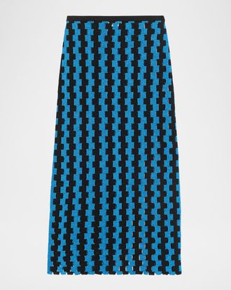 Zankov Marshall Metallic Open-Knit Maxi Skirt
