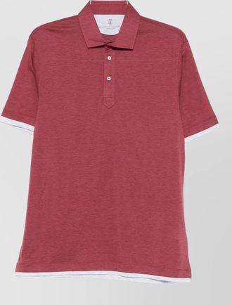 Brunello Cucinelli cotton silk polo shirt with contrast trim
