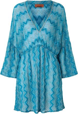 Missoni Abito midi con motivo a zigzag - Blu