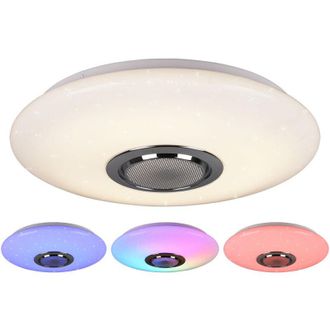 Reality Trio lighting plafoniera led musica diffusore bianco con cassa bluetooth rgb e telecomando multifunzione r69031101