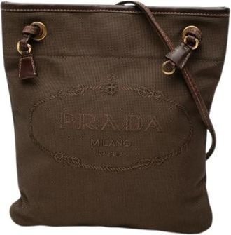 Prada Pre-owned Canvas Crossbody Bag - Dames - Vintage Schoudertas - Bruin - ONE Size - Vintage