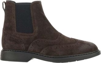Hogan Dark Brown Chelsea Boots