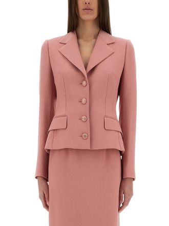 Dolce & Gabbana Womens Sweet Singlebreasted Jacket - Rose Gold Wool - Size EU 44 (Womens)