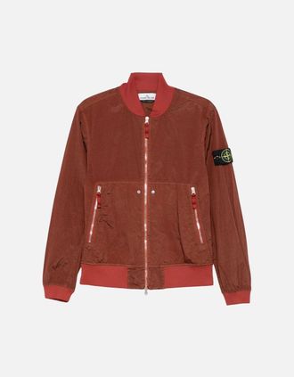 Stone Island Mens Stone Island Orange Nylon Metal Bomber Jacket - Brown - Size: 42/Regular