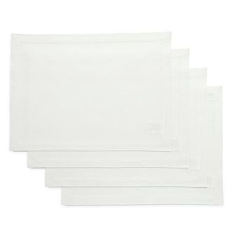 Solino Home Linen Placemats Set of 4, 14 x 19 Inch for Dining Table, Holiday and Everyday Table Decor - Diana in White at Nordstrom, Size Medium