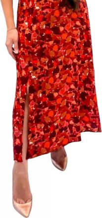 Lucy Paris Pieces Of Me Flare Midi Dress In Red