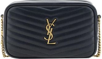 Saint Laurent Zwarte Kalfsleer Bos Taurus Schoudertas