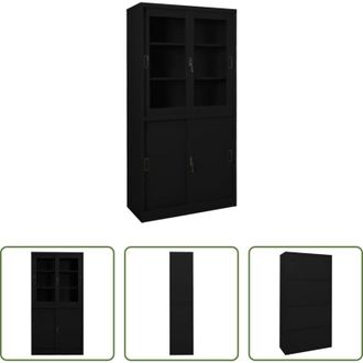 vidaXL vidaXL Armadio anta scorrevole - Armadio per Ufficio Anta Scorrevole Nero 90x40x180 cm Acciaio