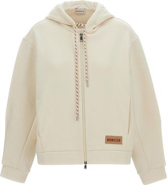 Moncler White logo Hood Sweatshirt