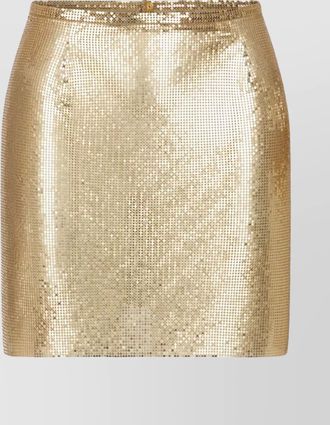 Paco Rabanne metallic sequin button skirt