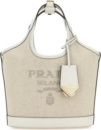 Prada Sand Canvas Handbag