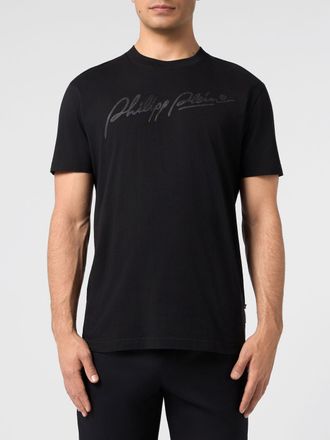 Philipp Plein T-shirt in cotone con logo a contrasto e scollo a girocollo
