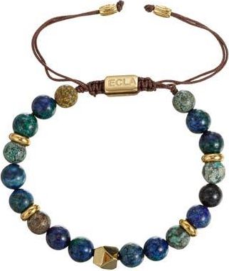 Eye Candy Los Angeles Mens Luca Agate Beaded Slide Bracelet in Gold at Nordstrom Rack
