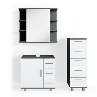 Vicco Conjunto De Muebles De Ba&ntilde;o Ilias, Antracita, 3 Piezas