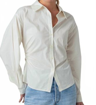 Sundays Zariah Poplin Button Down Shirt In Whisper White