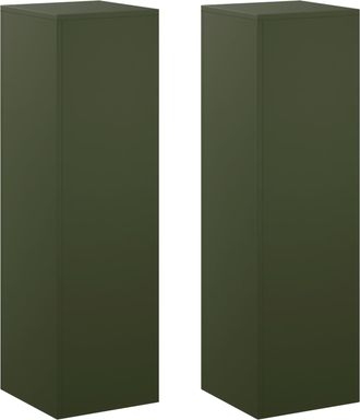 vidaXL Soporte De Plantas 2 Pcs Verde Oliva 30 X 30 X 100 Cm Acero Vidaxl