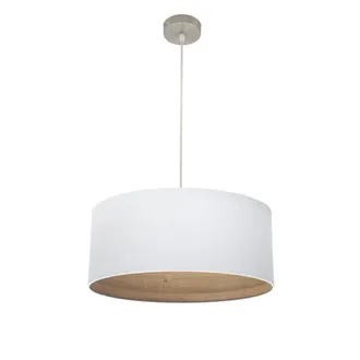 Fabrilamp Fabrilamp - Colgante Tatiana 1xe27 Niquel/blanco-mad.clara Regx50x50 Cm