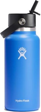 Hydro Flask 32-Ounce Wide Mouth Flex Straw Cap Water Bottle in Cascade at Nordstrom Rack, Size 32 Oz