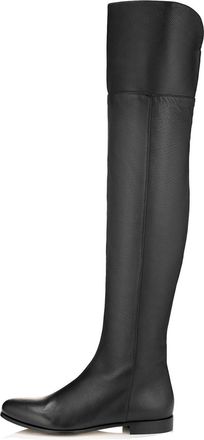 Generic Black,7.5 UK,Womens Leather PU Thigh High Boots Round Toe Side Zippe Fashion Comfy Chunky Low Heel Over The Knee Boot Fall Winter Dress Shoes