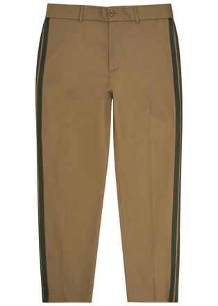 Moncler Logo-appliqu&eacute;d Cotton-blend Chinos - Beige - 48 (IT48 / M)