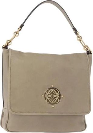 Loewe Pre-owned Shoulder Bag - Dames - Vintage Schoudertas - Beige - ONE Size - Leer - Vintage