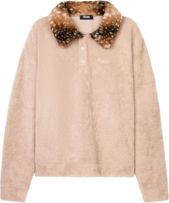 GCDS Gcds - Faux Fur Polo - Heren - Tops - Beige - Maat: L Polyamide