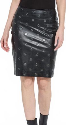 Lyss&eacute; Womens Leonette Grommet Vegan Skirt In Black