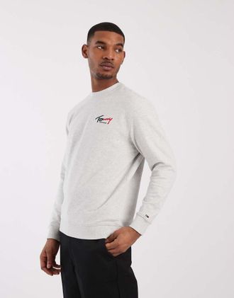 Tommy Jeans Felpa grigio chiaro con logo