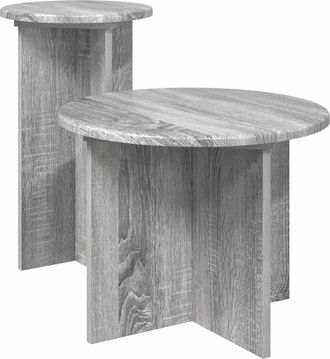 vidaXL Conjunto De Mesas Auxiliares 2 Uds. Gris Sonoma &Oslash; 45 X 35 Cm Vidaxl