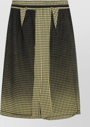 Maison Margiela midi skirt check pattern elastic waistband belt loops