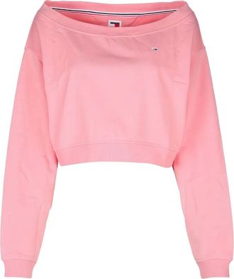 Tommy Jeans off-shoulder maglia knitwear - women - Organic Cotton/Polyester - S - Pink